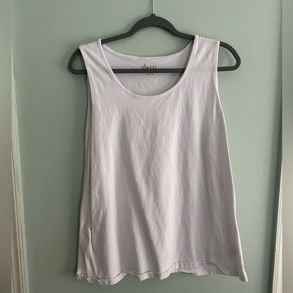 BUNDLE! White Eyelet Denim & Co button down long sleeve XL shirt & matching tank - Picture 3 of 6